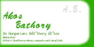 akos bathory business card